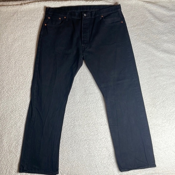 Levis Men's 501® Original Fit Button Fly Stretch Jeans Black Size 42x 31 - Picture 6 of 11